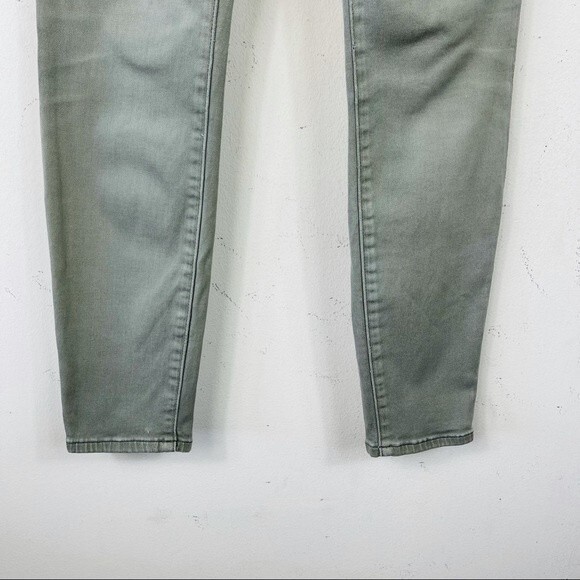 Madewell 9"Mid High Rise Skinny Jeans: Garment Dyed Olive Army Green Size 24 - Picture 8 of 13